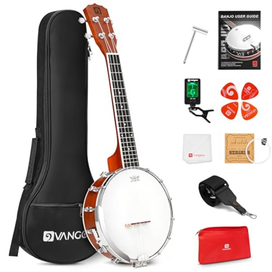 Ukulele Beginner Kit - Banjolele de 23 Polegadas com Cabeça