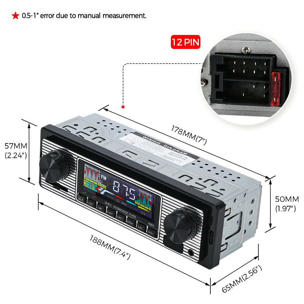 Rádio automotivo vintage, repr - Audio Music Play avaliação e preço