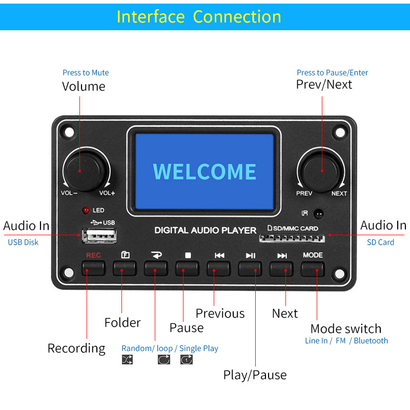 Módulo reprodutor lcd unisiano - Audio Music Play avaliação e preço
